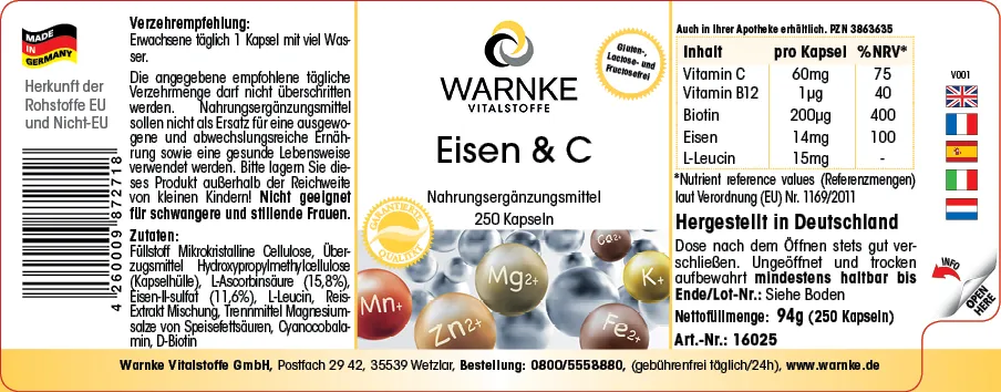 Eisen & C 250 Kapseln